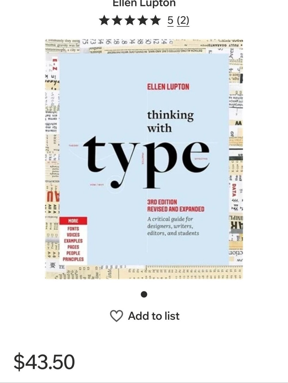 Thinking With Type by Ellen Lupton, New, Great Condition
